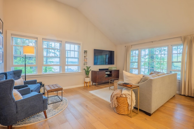 158 Stadley Rough Rd, Danbury, CT 06811 - living area with high vaulted ceiling, healthy amount of natural light, and light wood finished floors