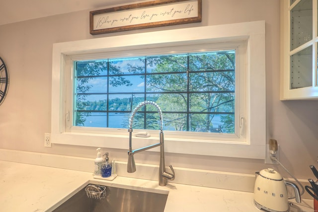 158 Stadley Rough Rd, Danbury, CT 06811 - kitchen view of glass insert cabinets and light stone counters