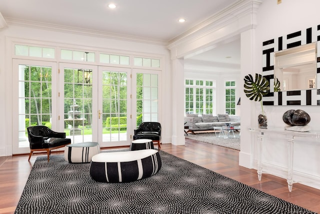 474 Ponus Rdg, New Canaan, CT 06840 - living area featuring ornamental molding and wood finished floors
