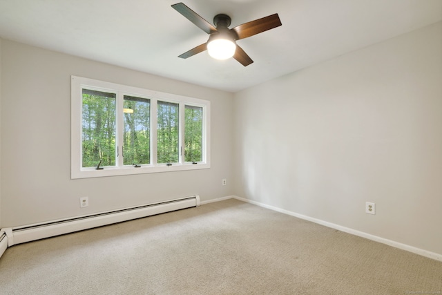 24 Quince Ct, Bristol, CT 06010 - spare room featuring baseboard heating, ceiling fan, and carpet floors