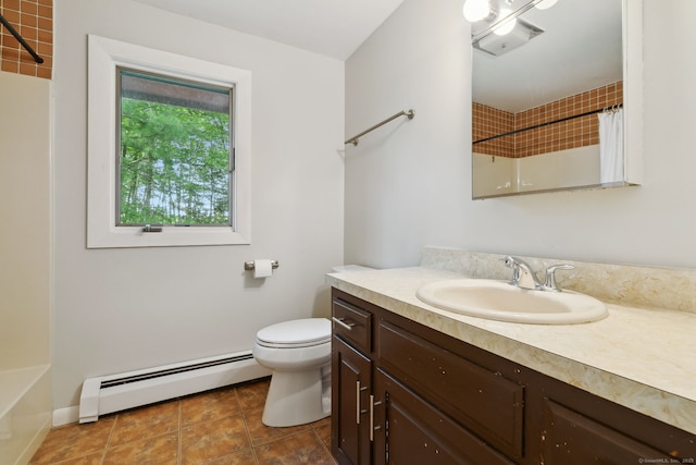 24 Quince Ct, Bristol, CT 06010 - bathroom with a baseboard radiator, vanity, and tile patterned floors