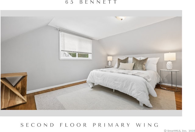65 Bennett St, Fairfield, CT 06825 - bedroom featuring wood finished floors and lofted ceiling