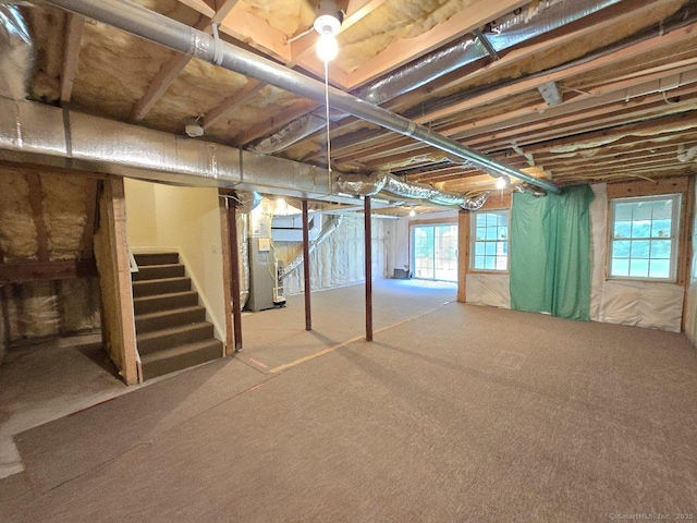 244 Oakland St Apt F, Manchester, CT 06042 - basement with heating unit and stairway