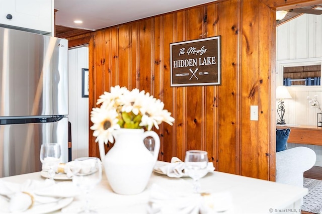 5 Lake Pt, Haddam, CT 06441 - dining area featuring wooden walls