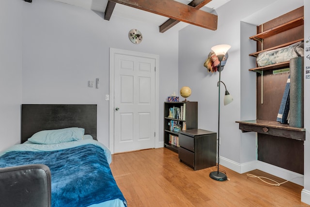 120 Highwoods Dr, Guilford, CT 06437 - bedroom with beamed ceiling and light wood-type flooring
