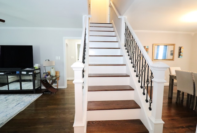 80 Longbranch Ave, Stratford, CT 06615 - stairs featuring ornamental molding and wood finished floors