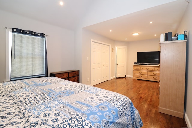 80 Longbranch Ave, Stratford, CT 06615 - bedroom with wood finished floors, recessed lighting, and lofted ceiling