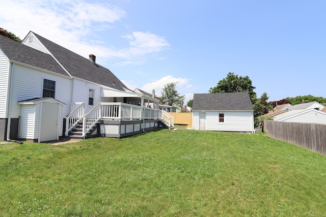 80 Longbranch Ave, Stratford, CT 06615 - view of yard with a storage unit and a wooden deck