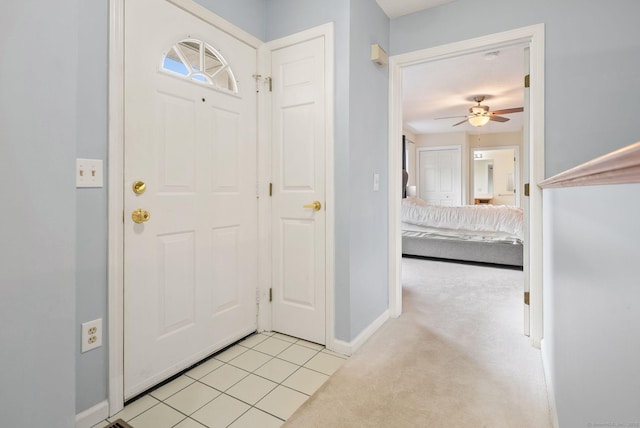 671 Ledgeview Ct Unit 671, Southington, CT 06489 - entrance foyer with ceiling fan, light tile patterned floors, and light carpet
