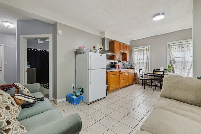 83 James St, New Haven, CT 06513 - living area with a textured ceiling and light tile patterned flooring