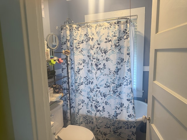 819 Connecticut Ave Unit 6, Bridgeport, CT 06607 - full bathroom featuring shower / bath combo with shower curtain and toilet