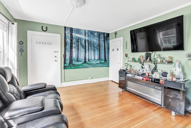 819 Connecticut Ave Unit 6, Bridgeport, CT 06607 - living room featuring light wood-style flooring and ornamental molding
