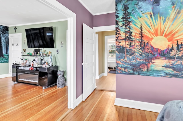 819 Connecticut Ave Unit 6, Bridgeport, CT 06607 - bedroom featuring hardwood / wood-style floors and ornamental molding