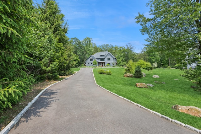 232 Bayberry Ln, Westport, CT 06880 - view of front of property with asphalt driveway and a front yard
