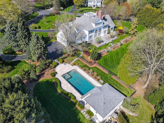 21 Queens Grant Dr, Fairfield, CT 06824 - view from above of property with a pool area
