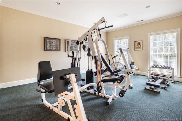 21 Queens Grant Dr, Fairfield, CT 06824 - workout area featuring crown molding and carpet