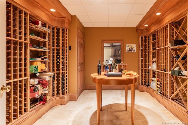 21 Queens Grant Dr, Fairfield, CT 06824 - wine cellar featuring a drop ceiling and recessed lighting