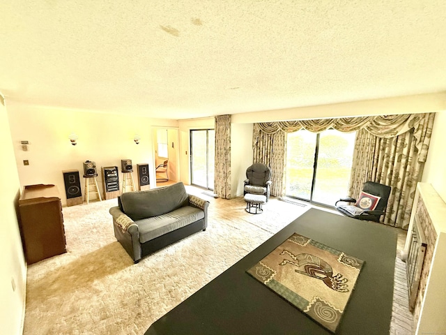 32 Heritage Vlg Unit C, Southbury, CT 06488 - living room featuring carpet flooring and a textured ceiling