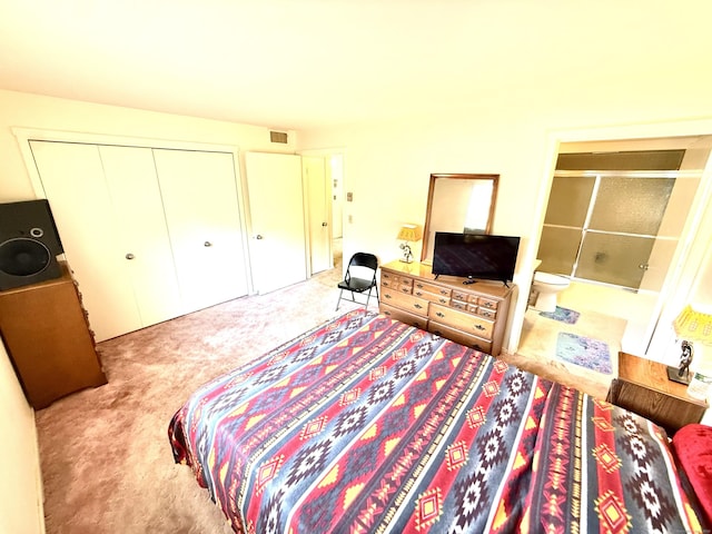 32 Heritage Vlg Unit C, Southbury, CT 06488 - carpeted bedroom with a closet and ensuite bath