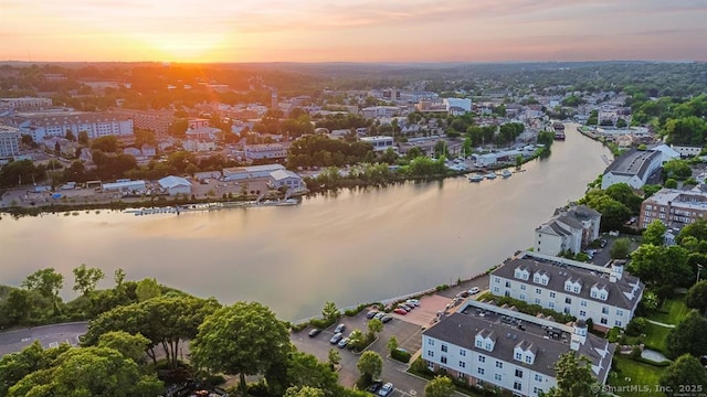 142 E Ave Unit A106, Norwalk, CT 06851 - aerial view at dusk of a water view