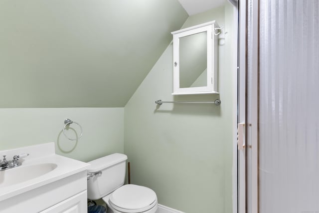 29 Bristol St, West Haven, CT 06516 - half bathroom with lofted ceiling and vanity