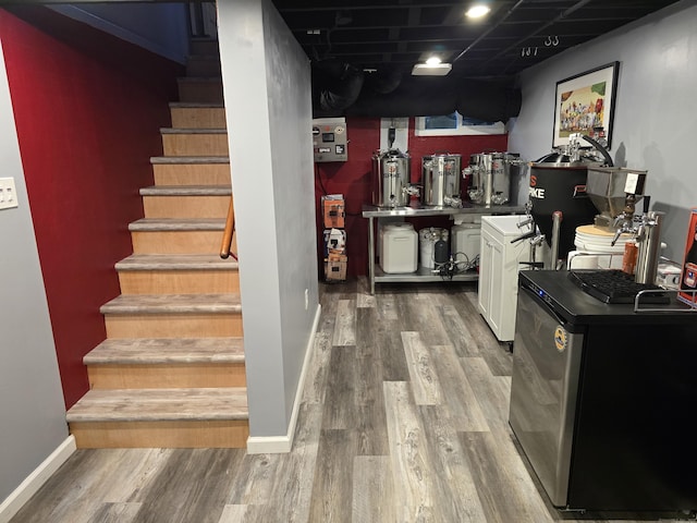 156 Killian Ave, Trumbull, CT 06611 - bar area with stairs and wood finished floors