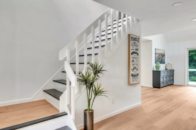 916 N Farms Rd, Wallingford, CT 06492 - staircase featuring wood finished floors and baseboards