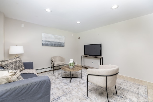 33 Terrace Rd, West Hartford, CT 06107 - living area with a baseboard radiator and recessed lighting