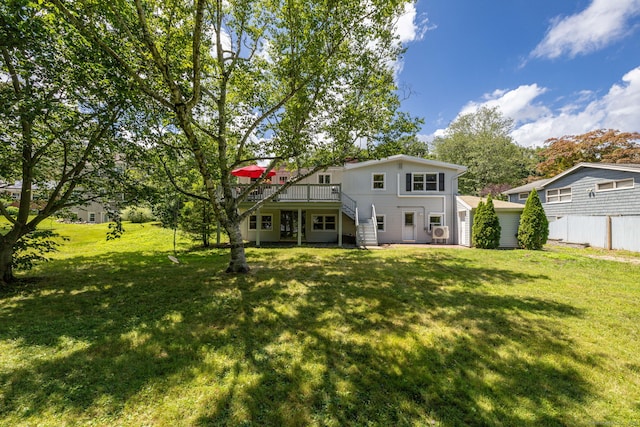 33 Terrace Rd, West Hartford, CT 06107 - rear view of house featuring a wooden deck and stairs