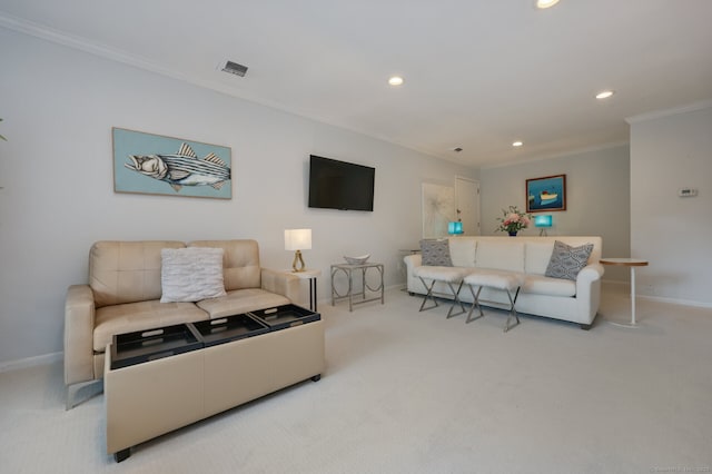 195 Southport Woods Dr Unit 195, Fairfield, CT 06890 - carpeted living area with recessed lighting and crown molding