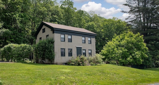 163 Dublin Rd, Canaan, CT 06031 - view of front of property with a front lawn and stucco siding