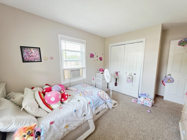23 Teach St, Enfield, CT 06082 - bedroom with cooling unit, carpet, and a closet