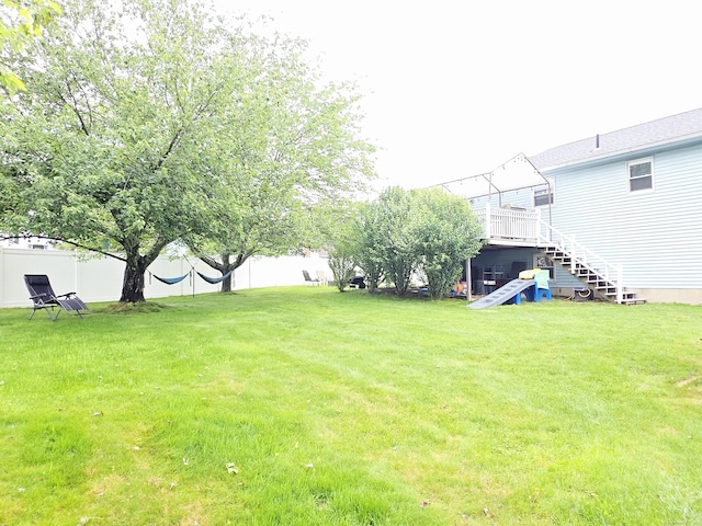 23 Teach St, Enfield, CT 06082 - view of yard with stairway and a wooden deck