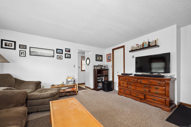 136 Reynolds Bridge Rd, Thomaston, CT 06787 - carpeted living area with a textured ceiling