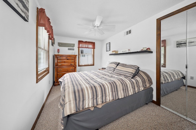 136 Reynolds Bridge Rd, Thomaston, CT 06787 - bedroom with a closet, carpet flooring, and a ceiling fan