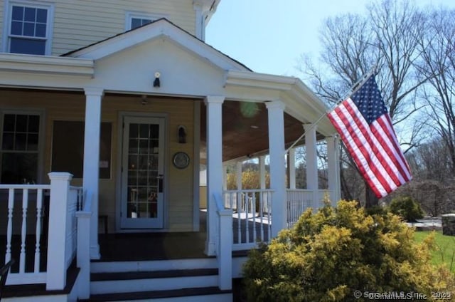 42 Long River Rd, Sherman, CT 06784 - doorway to property with a porch