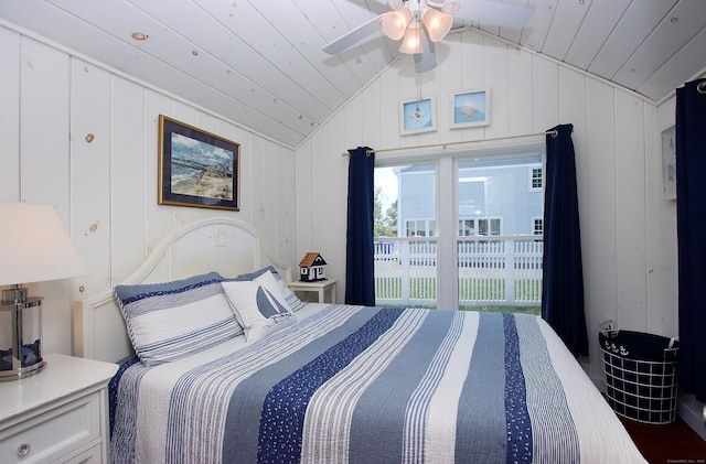 96 Chalker Beach Rd, Old Saybrook, CT 06475 - bedroom featuring vaulted ceiling, access to outside, and wood ceiling
