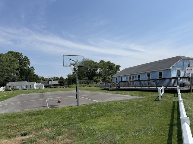 96 Chalker Beach Rd, Old Saybrook, CT 06475 - view of basketball court featuring a yard and community basketball court