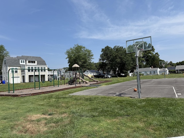 96 Chalker Beach Rd, Old Saybrook, CT 06475 - view of sport court with a yard and community basketball court