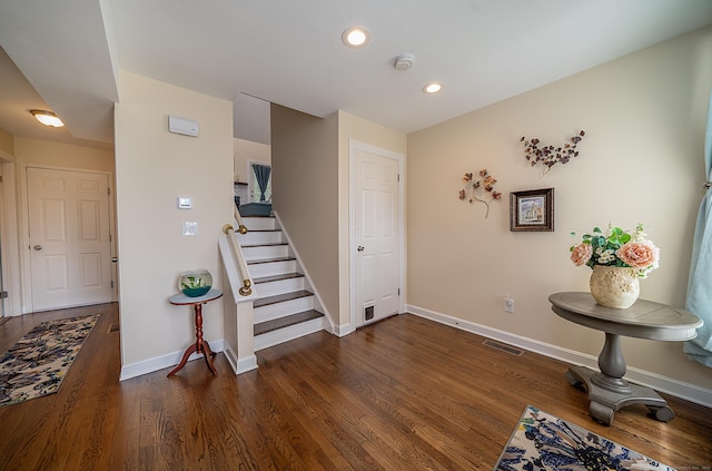 170 Turtle Bay Dr Unit 170, Branford, CT 06405 - entryway featuring dark wood-type flooring, recessed lighting, and stairway