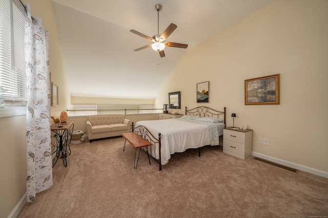170 Turtle Bay Dr Unit 170, Branford, CT 06405 - carpeted bedroom with a ceiling fan and high vaulted ceiling
