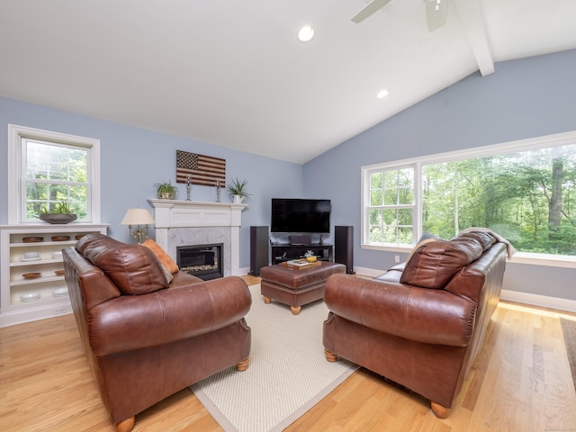 109 Westport Rd, Wilton, CT 06897 - living area featuring light wood finished floors, a tile fireplace, ceiling fan, and recessed lighting
