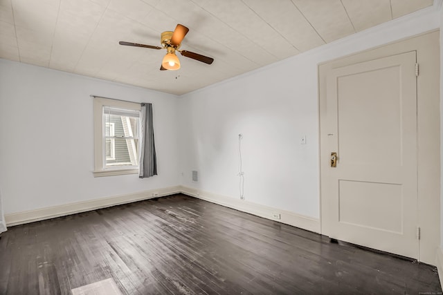 314 Judson Pl, Bridgeport, CT 06610 - unfurnished room with dark wood-style floors and a ceiling fan