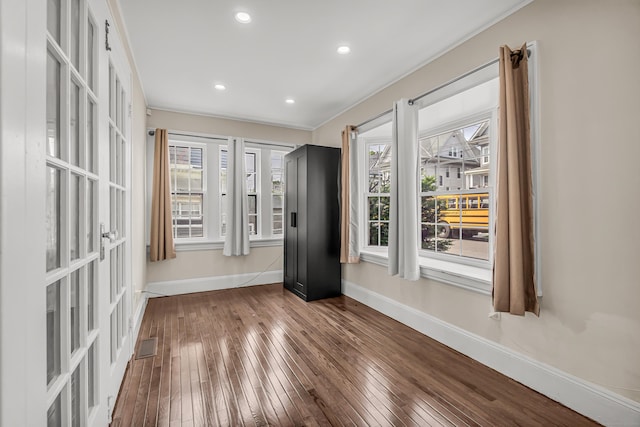 314 Judson Pl, Bridgeport, CT 06610 - spare room with hardwood / wood-style floors, french doors, healthy amount of natural light, and recessed lighting