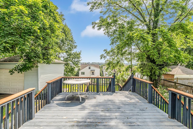 314 Judson Pl, Bridgeport, CT 06610 - deck featuring an outbuilding