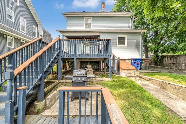 314 Judson Pl, Bridgeport, CT 06610 - rear view of house featuring a deck and stairs