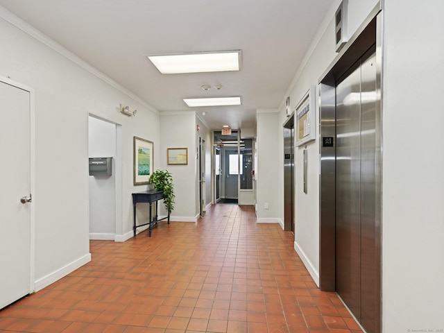 155 Brewster St Apt 3K, Bridgeport, CT 06605 - hallway with elevator and crown molding