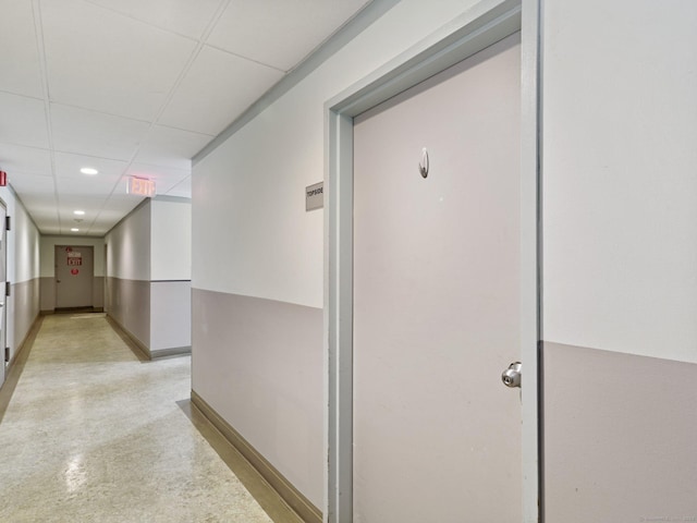 155 Brewster St Apt 3K, Bridgeport, CT 06605 - hall featuring baseboards and a paneled ceiling