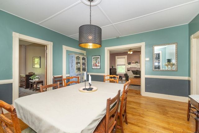 45 Harris Fuller Rd, Preston, CT 06365 - dining area with light wood finished floors and ceiling fan