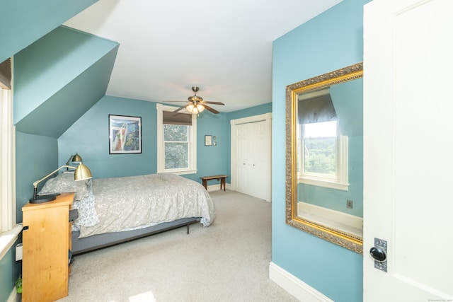 45 Harris Fuller Rd, Preston, CT 06365 - bedroom featuring carpet flooring, a closet, and a ceiling fan